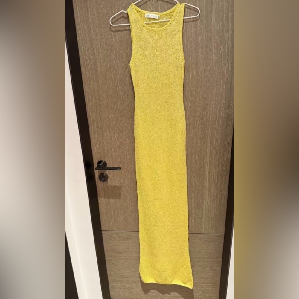 Asta Resort Natalia Maxi Dress Chartreuse Sequins - Picture 8 of 13